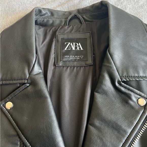 Zara leather biker jacket XL - Picture 5 of 7